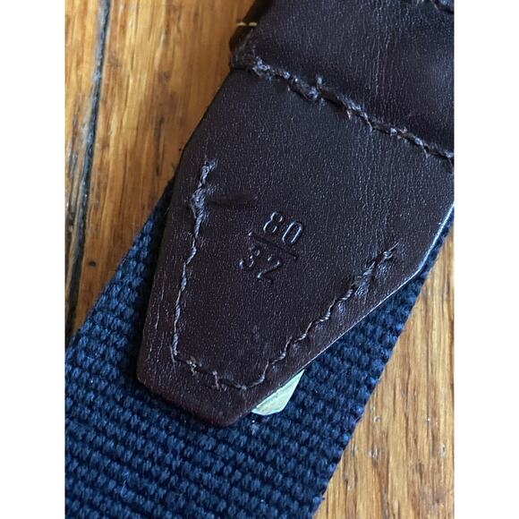 MARTIN DINGMAN Navy Surcingle Belt w/Dark Brown Leather Trim Womens sz 32 - Picture 8 of 12